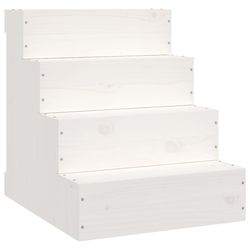 vidaXL Kjæledyrstrapp hvit 40x49x47 cm heltre furu