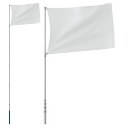 vidaXL Teleskopisk flaggstang sølv 5,5 m aluminium