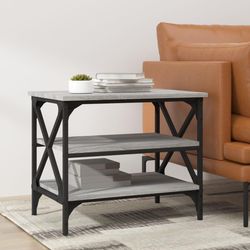 vidaXL Sidebord grå sonoma 55x38x45 cm konstruert tre