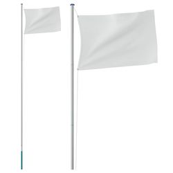 vidaXL Flaggstang flere deler sølv 6,08 m aluminium