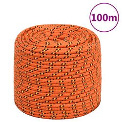 vidaXL Båttau oransje 6 mm 100 m polypropylen