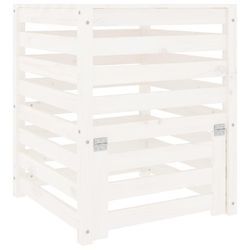 vidaXL Kompostkasse hvid 63,5x63,5x77,5 cm heltre furu