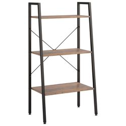 vidaXL Gulvhylle 3 etasjer lysebrun og svart 56x35x108 cm