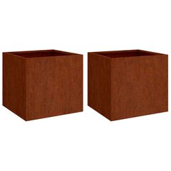 vidaXL Plantekasser 2 stk 49x47x46 cm cortenstål