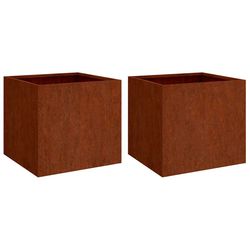 vidaXL Plantekasser 2 stk 42x40x39 cm cortenstål