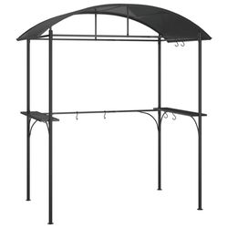 vidaXL Grilltelt med sidehyller antrasitt 220x115x230 cm stål