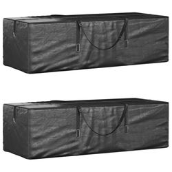 vidaXL Poser til hageputer 2 stk svart 135x40x55 cm polyetylen