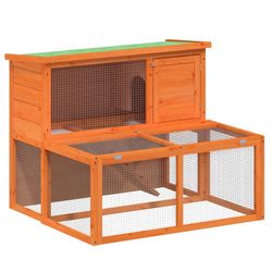 vidaXL Kaninbur brun 102x90x84,5 cm heltre furu