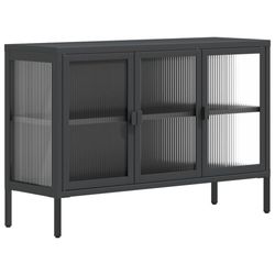 vidaXL Skjenk svart 105x35x70 cm glass og stål