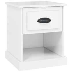 vidaXL Nattbord høyglans hvit 39x39x47,5 cm konstruert tre