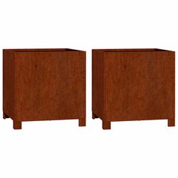vidaXL Plantekasser med ben 2 stk rust 40x40x40 cm cortenstål