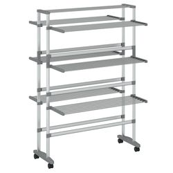vidaXL Tørkestativ med hjul 89x64x129 cm aluminium