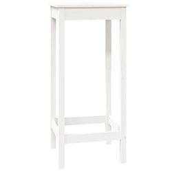 vidaXL Barbord hvit 50x50x110 cm heltre furu