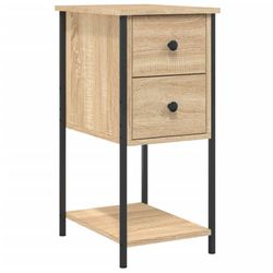 vidaXL Sängbord sonoma-ek 32x42x70 cm konstruerat trä
