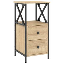 vidaXL Sängbord sonoma-ek 34x35,5x70 cm konstruerat trä