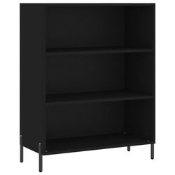 vidaXL Bokhylla svart 69,5x32,5x90 cm konstruerat trä