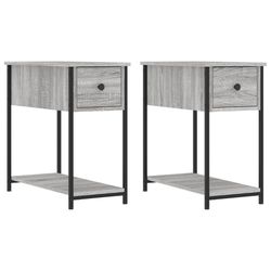 vidaXL Nattbord 2 stk grå sonoma 30x60x60 cm konstruert tre