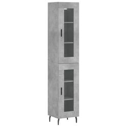 vidaXL Highboard betonggrå 34,5x34x180 cm konstruert tre