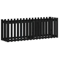 vidaXL Høybed med gjerdedesign svart 200x50x70 cm heltre furu