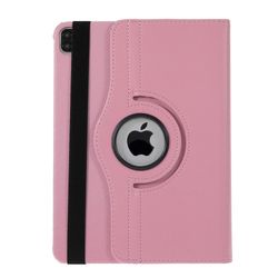 Svart Litchi Skin 360-graders roterende stativdeksel med elastisk bånd for iPad Air (2020/2022) og iPad Pro 11-tommers (2018/2020/2021/2022)