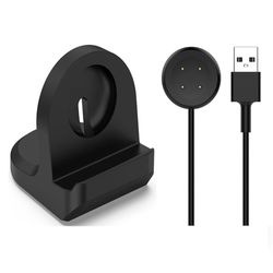 Google Pixel Watch 2 silikoneopladerholder med USB-opladerkabel Anti-Slip Smart Watch-oplader - Sort