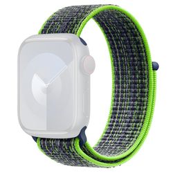 KALEBOL Apple Watch Series 49mm - 45mm - 44mm - 42mm Universal Nylon Watch Band - Lys Grønn + Blå