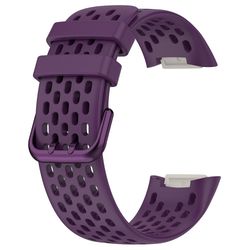 Fitbit Charge 6 / Charge 5 udskiftningsarmbånd Åndbar silikone smartwatch-rem - Mørklilla