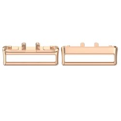 1 Par Medium Connector Samsung Galaxy Fit3 (SM-R390) 18mm Urrem Metal Adapter - Rødguld