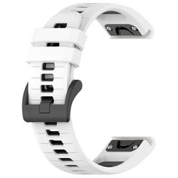 Garmin Fenix 7S / Fenix 7S Pro-klokkearmbånd 20 mm sportsklokkearmbånd i silikon - Hvit + Svart