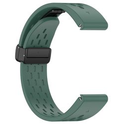 KALEBOL KLB-DDGJ-001 Garmin Fenix 7S / 7S Pro QuickFit 20 mm silikonarmbånd med magnetisk sammenleggbar spenne - Mørkegrønn