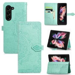 Mandala Samsung Galaxy Z Fold5 etui i lær - Grønn