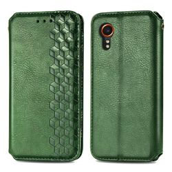 Skinn-etui med stilfult rombeavtrykk for Samsung Galaxy Xcover 7 - Grønn