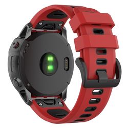 KALEBOL KLB-SSPWGJ-001 Garmin Fenix 7S / 7S Pro / QuickFit Silikonklokkebånd 20 mm erstatningsrem - Rød / Svart