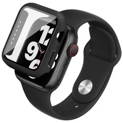 IMAK Apple Watch (40mm) silikone cover med urrem + hærdet glas - Sort