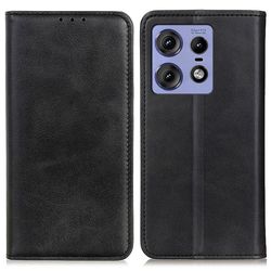 Skinn-etui i lommebok-stil for Motorola Edge 50 Pro - Svart