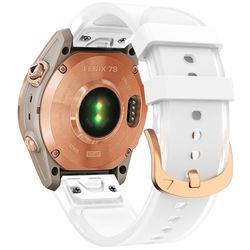 Garmin Fenix 7S Quickfit 20mm Transparent Design Watch Strap Adjustable Silicone Band - White