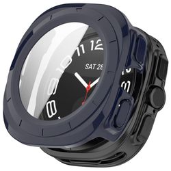 Samsung Galaxy Watch Ultra 47mm Bump Resistant Protective Case Watch Frame Integrated with Tempered Glass Screen Film - Blue