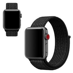Apple Watch Series 5 44mm solid farve nylon urrem - Sort