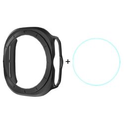 ENKAY HAT PRINCE Samsung Galaxy Watch Ultra 47mm Case Bumpresistent Smartwatch Cover med 0,2 mm 9H skærmfilm - Sort