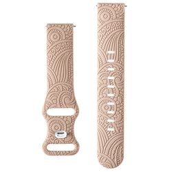 Carven Pattern Silicone Wrist Strap Universal Smart Bracelet Band 20mm - Beige