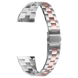 Garmin Vivoactive 4 Fashion armband i rostfritt stål Ultra-Thin Smartwatch Armband - Silver + Rosa Guld