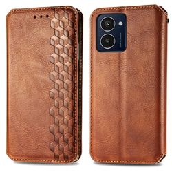 Skinn-etui med stilfult rombeavtrykk for HMD Pulse Pro - Brun