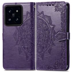 Mandala läder Xiaomi 14T fodral - Lila