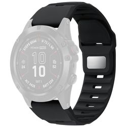 Silikonrem for Garmin Quickfit 26mm / Fenix 7X Pro / Fenix 7X Erstatningsklokkebånd - Svart