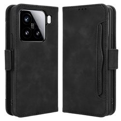 Lommebok-etui i moderne skinn-design Xiaomi 15 Pro - Svart