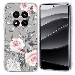 Vibe Xiaomi Redmi Note 14 Pro 5G deksel - Blomster Med Grå Bakgrunn