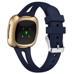 Størrelse L Klokkebånd Fitbit Versa 4 / Versa 3 / Sense 2 Svettebestandig myk silikon sportsklokkearmbånd - Midnattsblå