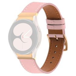 PU læderrem Samsung Galaxy Watch7 44mm 40mm / Watch FE 40mm / Watch6 44mm 40mm Rose Gold Buckle Watchband - Lyserød