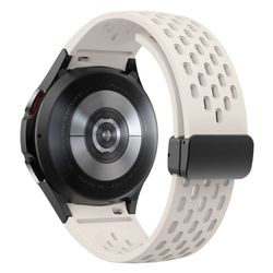 Silikone rem Samsung Galaxy Watch7 / Watch6 / Watch 5 44mm 40mm håndledsrem med sort magnetisk spænde - Stjernelys