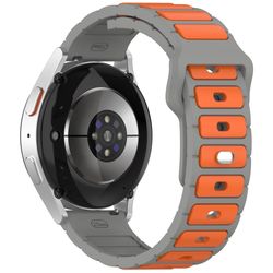 Huawei Watch GT 5 / GT 4 46mm / Samsung Gear S3 Classic / S3 Frontier Silikone rem Dual Color Watch Band - Grå / Orange